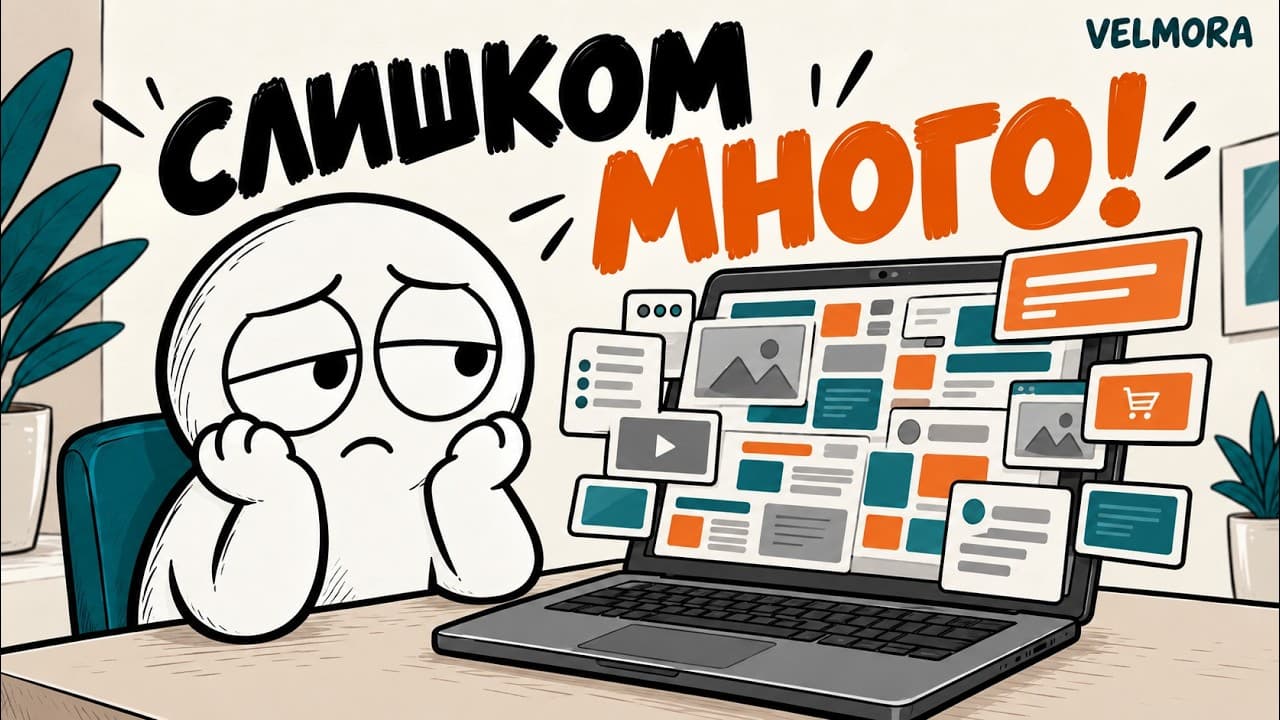 VELMORA MULT cover: Syoma in front of a laptop overflowing with widgets