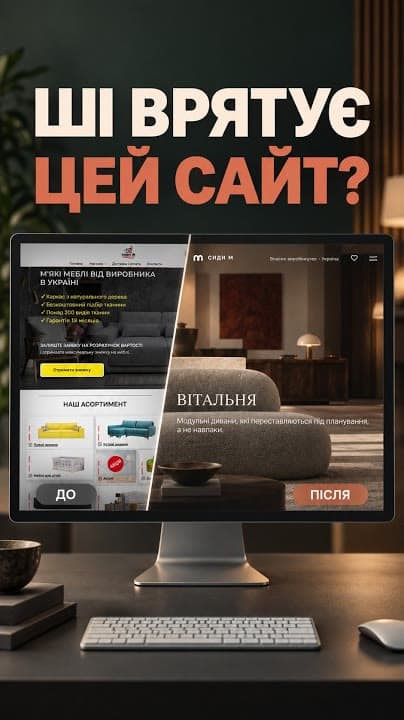 Сайт меблевого магазину до і після перезбірки